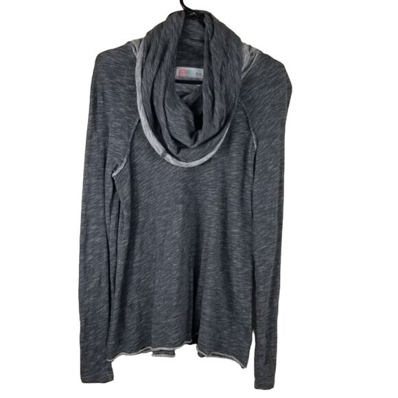 Free People Beach Heathered Grey Cowl Neck Lightweight Sweater OSFM - Picture 3 of 7
